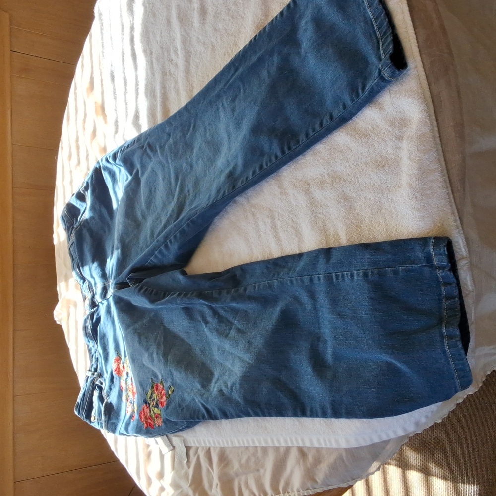 Woman within womens floral embroidery jeans size 20W petite
